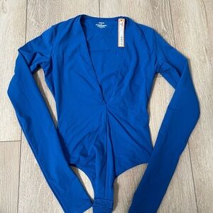 SKIMS NWT Vibrant Blue Plunge V neck Bodysuit size XXS